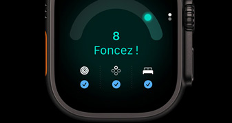 Apple Watch Ultra 4, titanium case, black color, readiness score of 8, Go For It