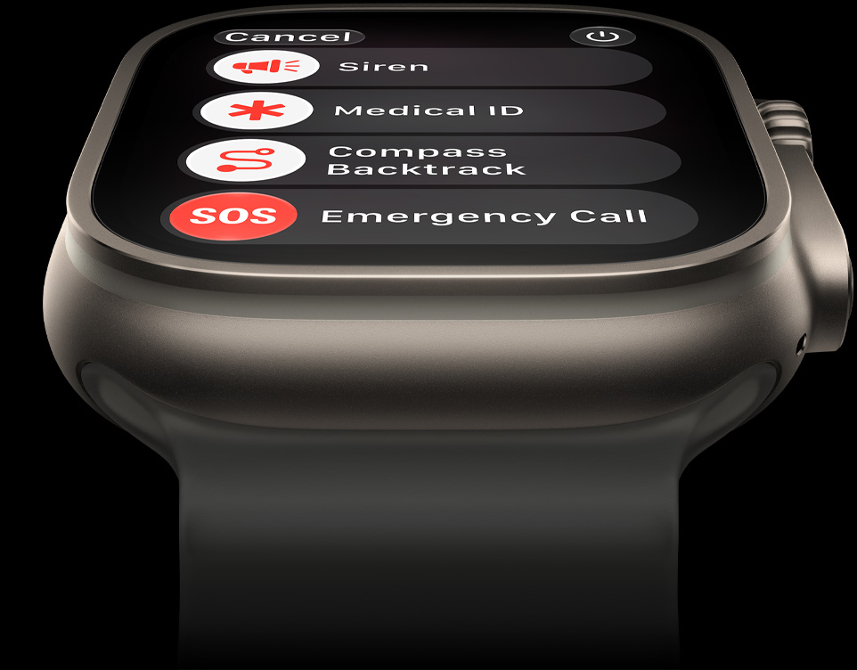 Apple Watch Ultra 4, natúr színű titántok, műholdas kapcsolat, áttetsző szürke Óceán szíj