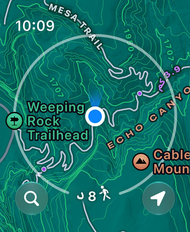 Maps app, navigation instructions appear at bottom of screen