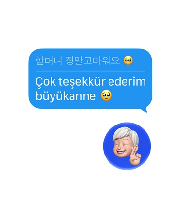 Canlı Çeviri özelliğinin gösterildiği Mesajlar uygulaması