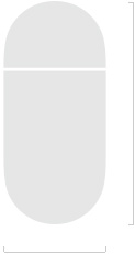 Abbildung des AirPods 4 Ladecase, die die Höhe von 46,2 mm und die Tiefe von 21,2 mm zeigt.