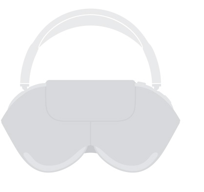 Illustration silhouette of AirPods Max 2 in Smart Case, front view
