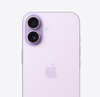 iPhone 17 lavanda mostrato da dietro, con sistema a doppia fotocamera Fusion in alto a sinistra